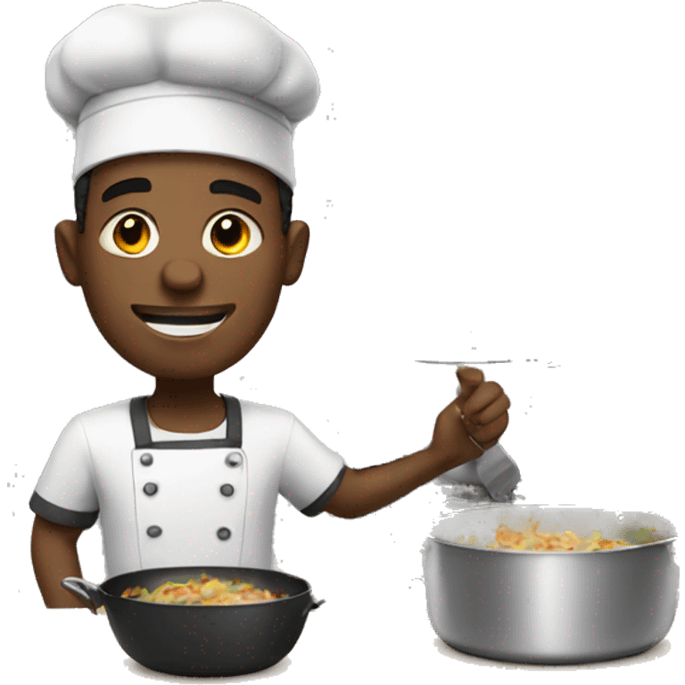 black guy cooking emoji