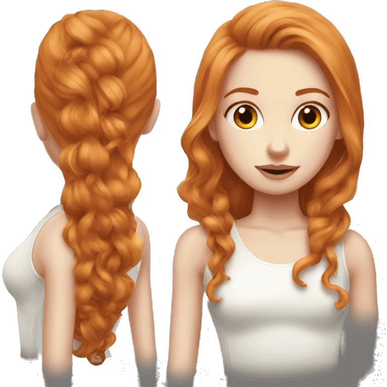 beautiful top model ginger girl long hair emoji