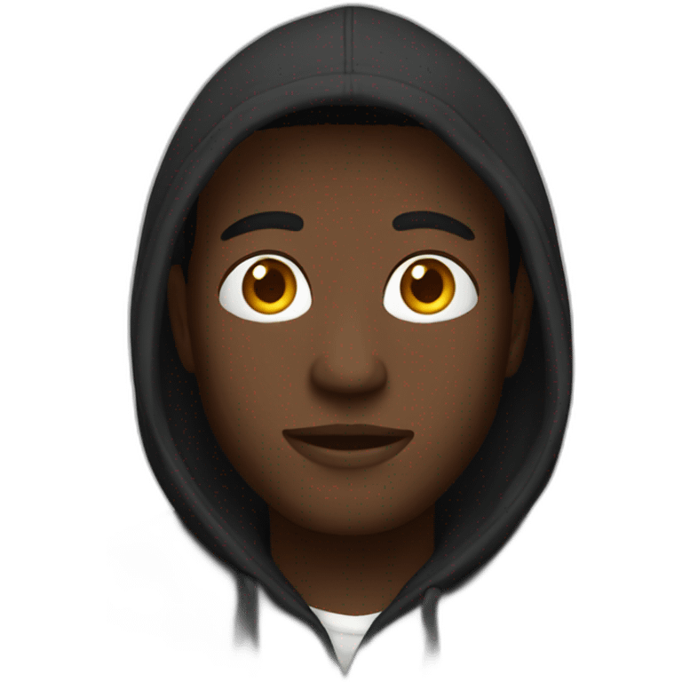 Black hoodie  man colour white emoji