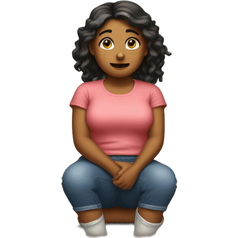 heavy bottomed girl sitting emoji