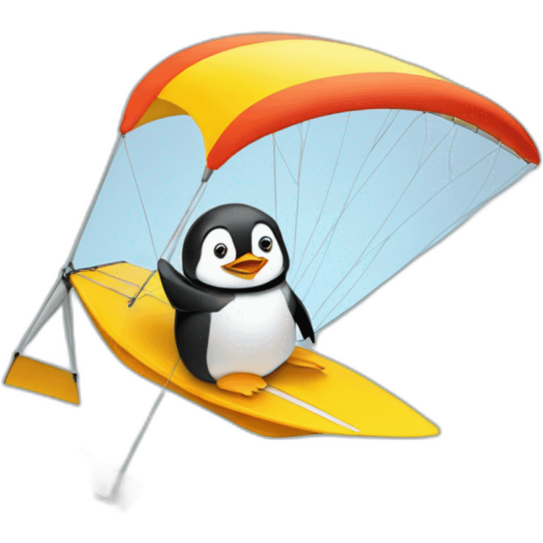 penguin hang gliding emoji