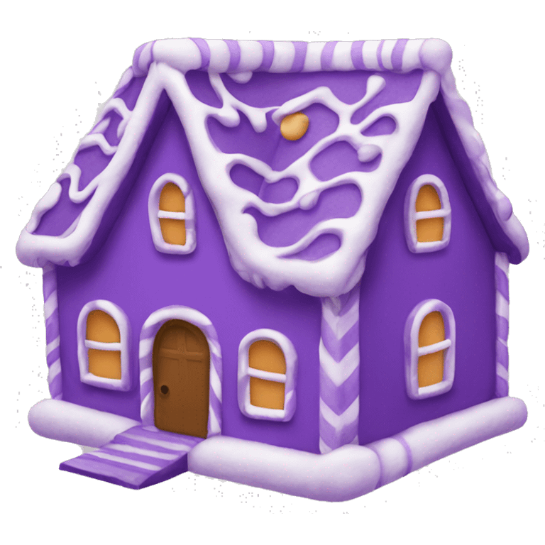 Purple gingerbread house emoji