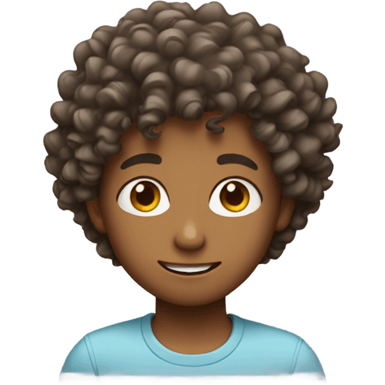 Curly hair boy emoji