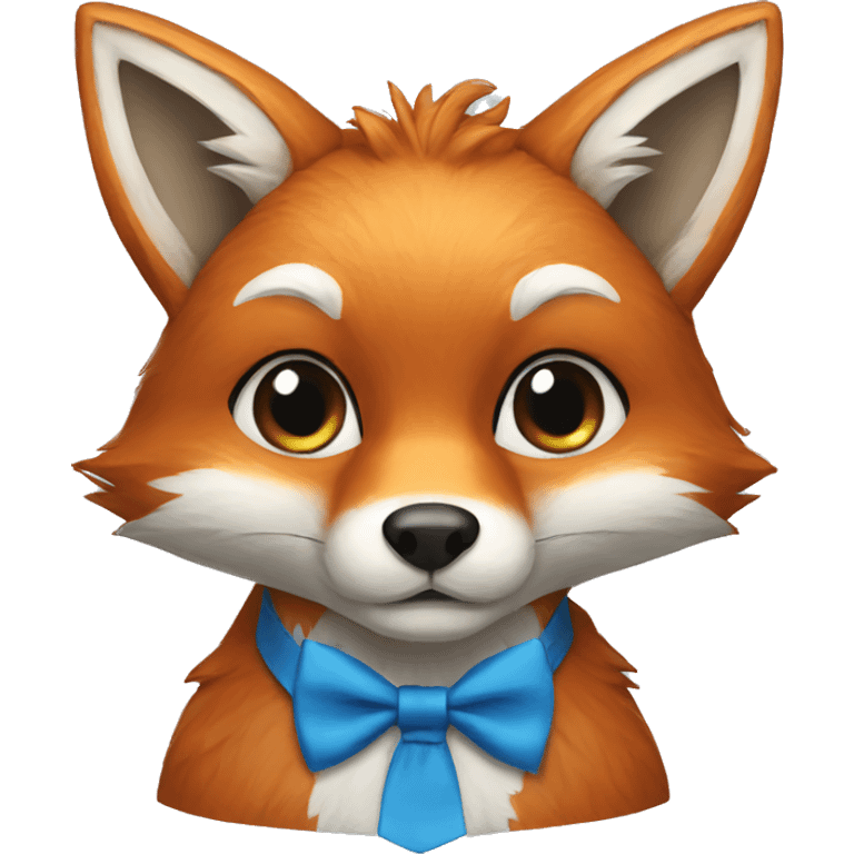 fox with a blue bow tie emoji