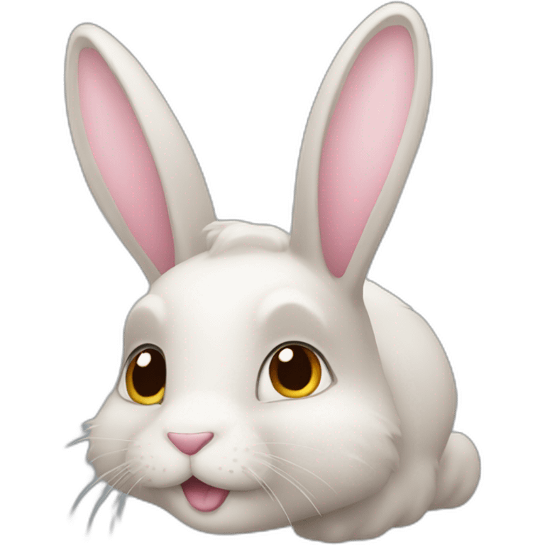 Lapin avec cheveux longs emoji