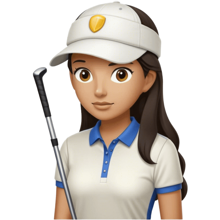 Female golf player with long dark hair emoji