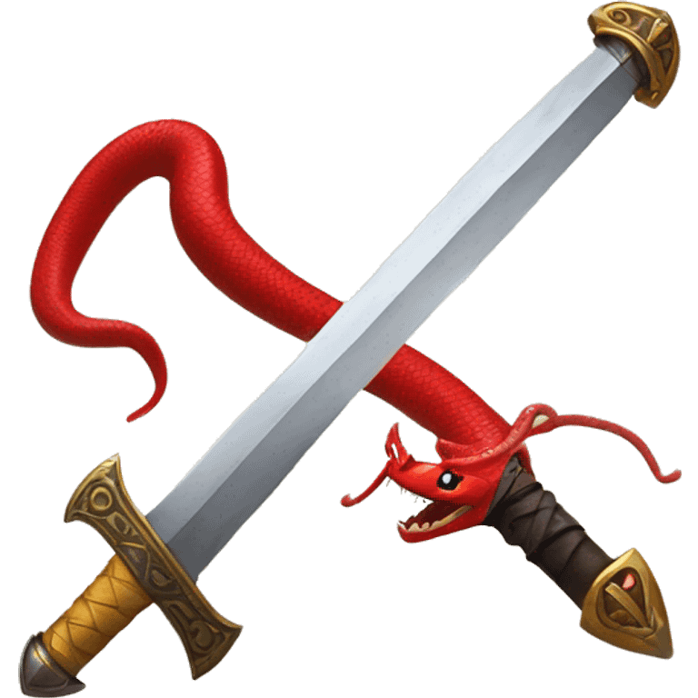 sword and a red snake emoji