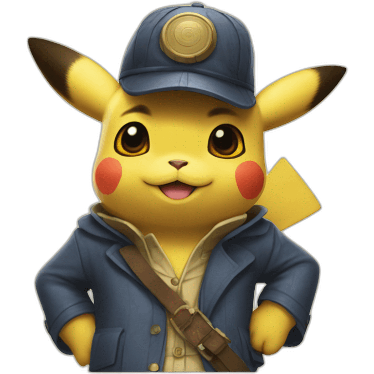 detective pikachu in khmer dress emoji