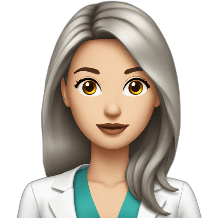 top model, physician, brunette, shoulder hair emoji