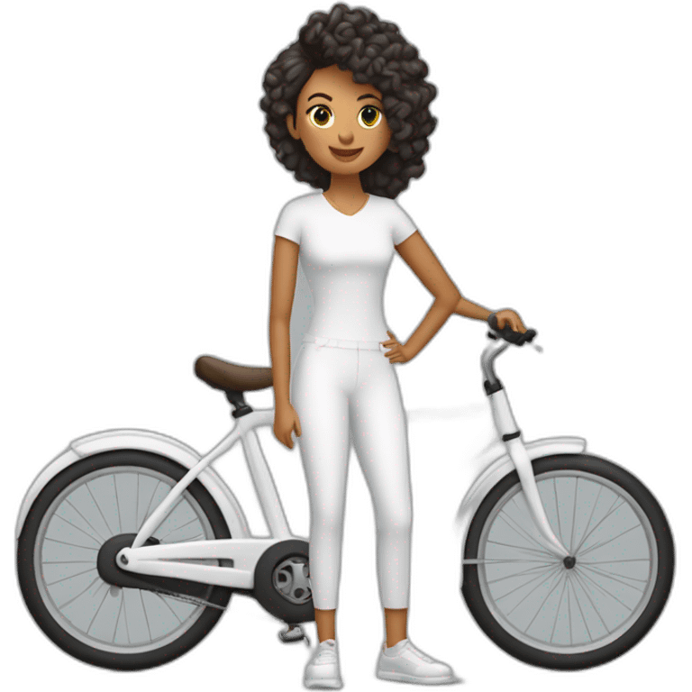 mujer con el pelo color blanco cayéndose de una bicicleta emoji