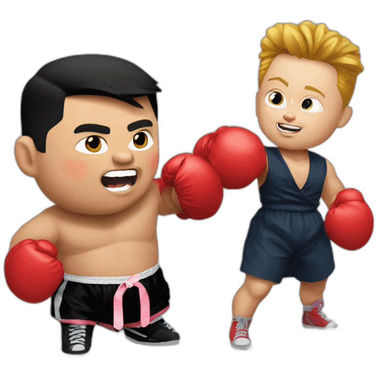 Kim jong un boxing with chucky emoji