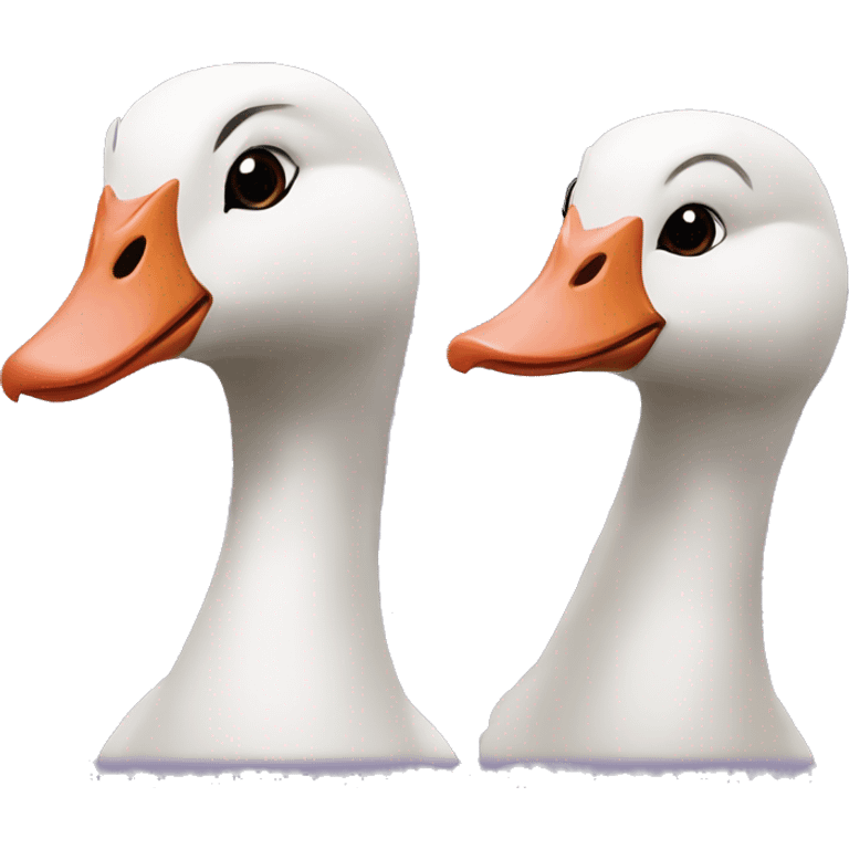 two female geese in love emoji