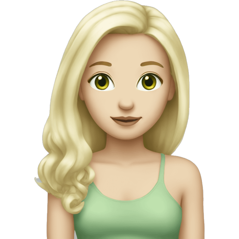 pale green eyed girl with light blonde hair  emoji