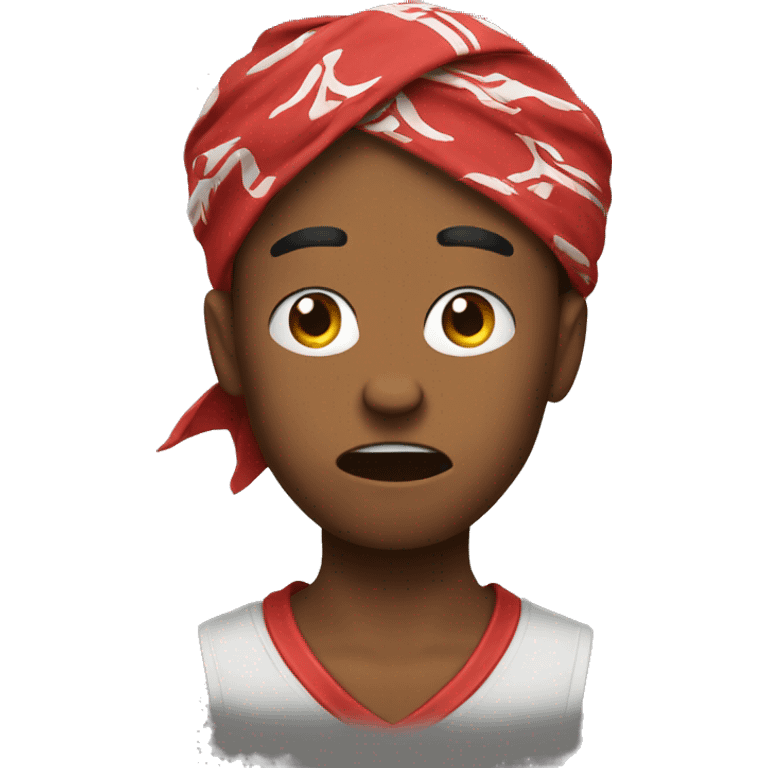 young man angry with a bandana around neck emoji