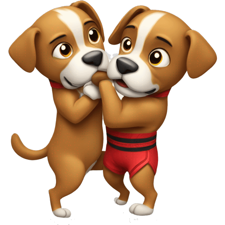 Dogs boxing  emoji