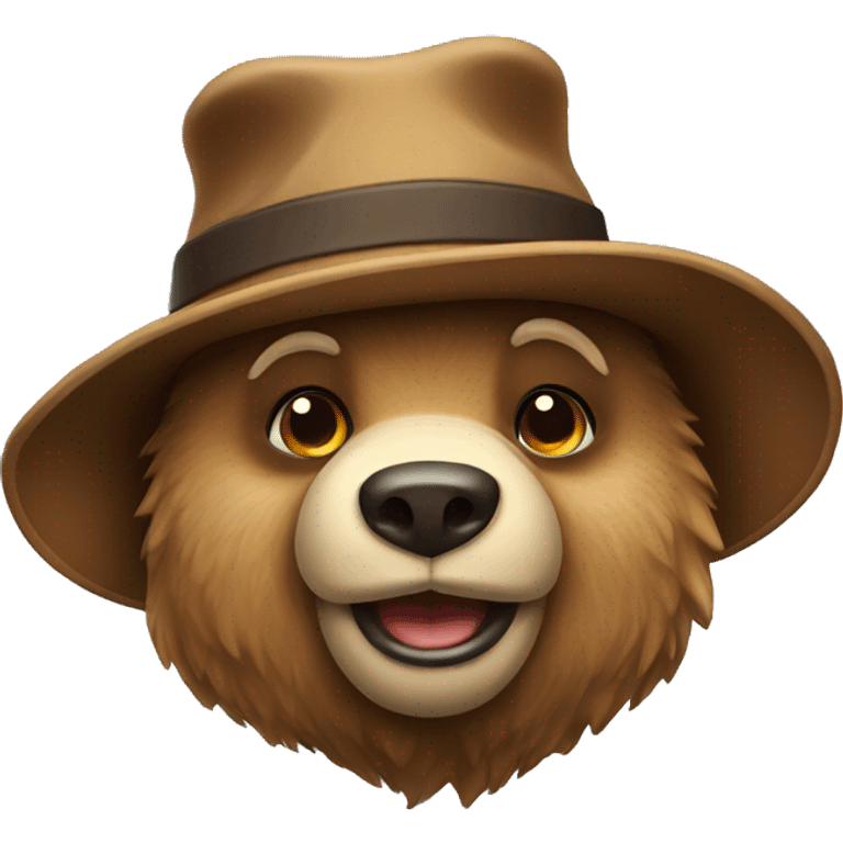 Bear with hat emoji