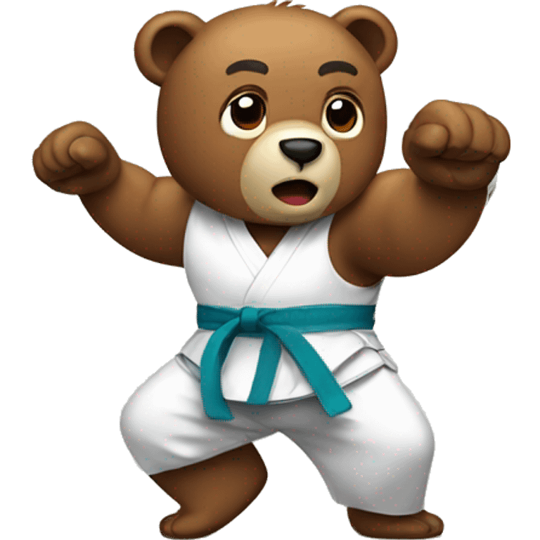 bear doing karate emoji