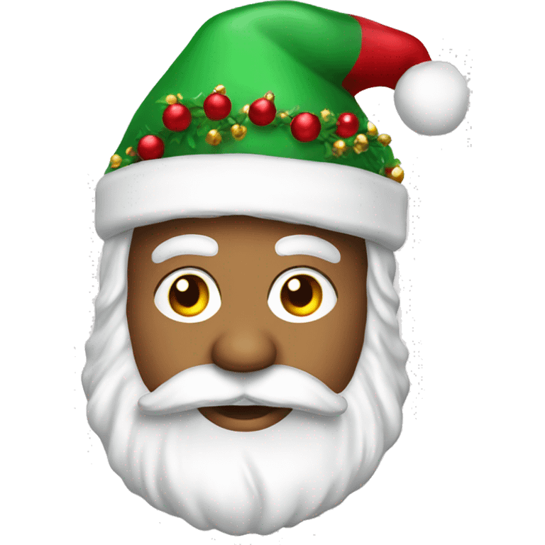 Classic tacky Christmas decor and Santa  emoji