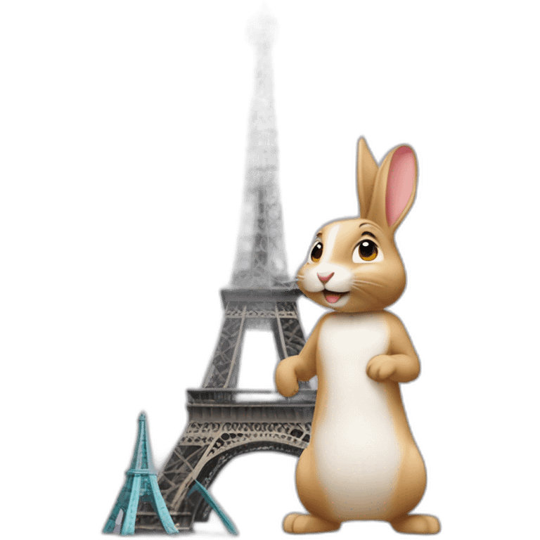 Rabbit and Eifel Tower emoji