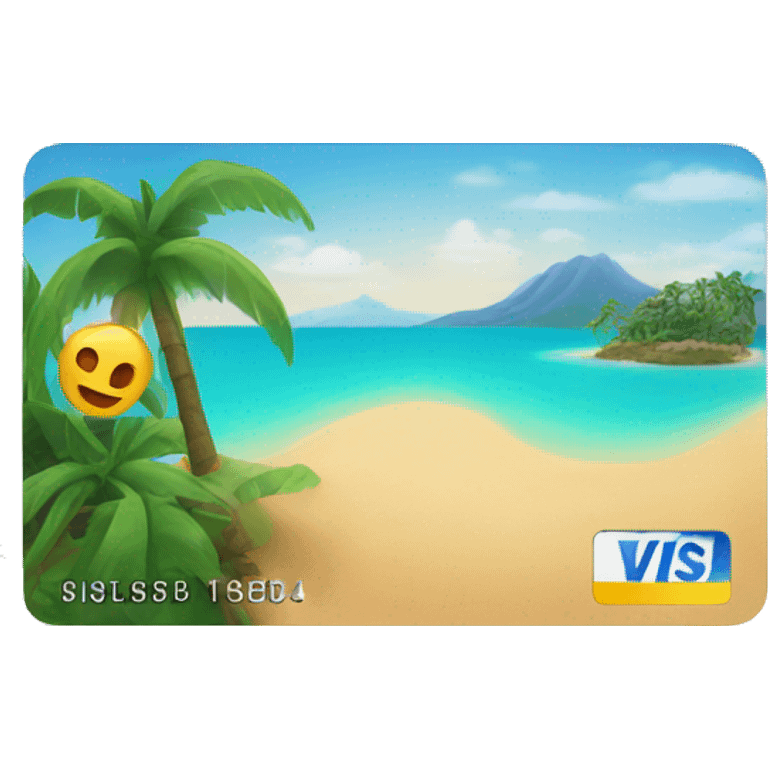 tropical island credit card emoji