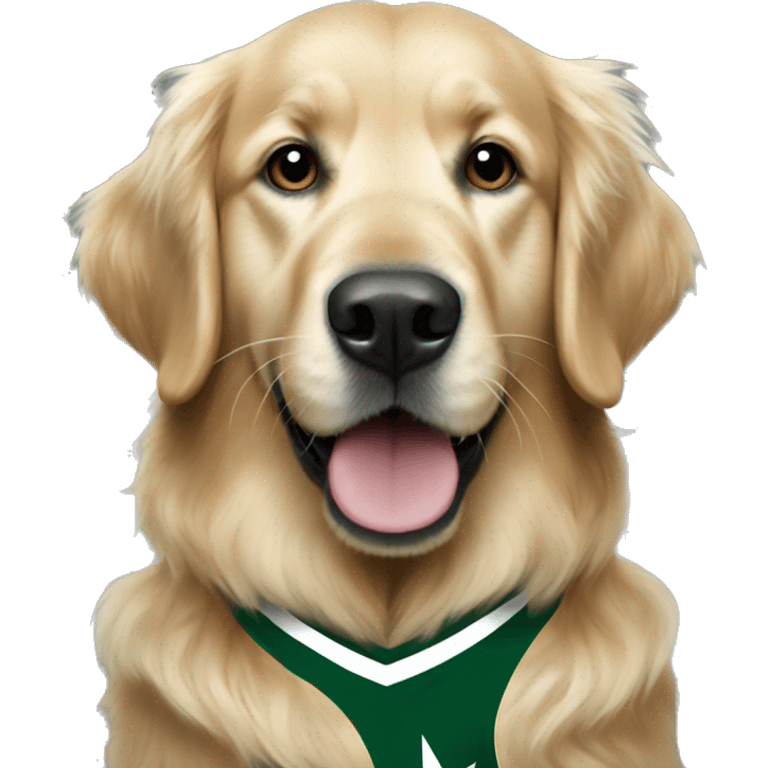 golden retriever in a dallas stars jersey emoji