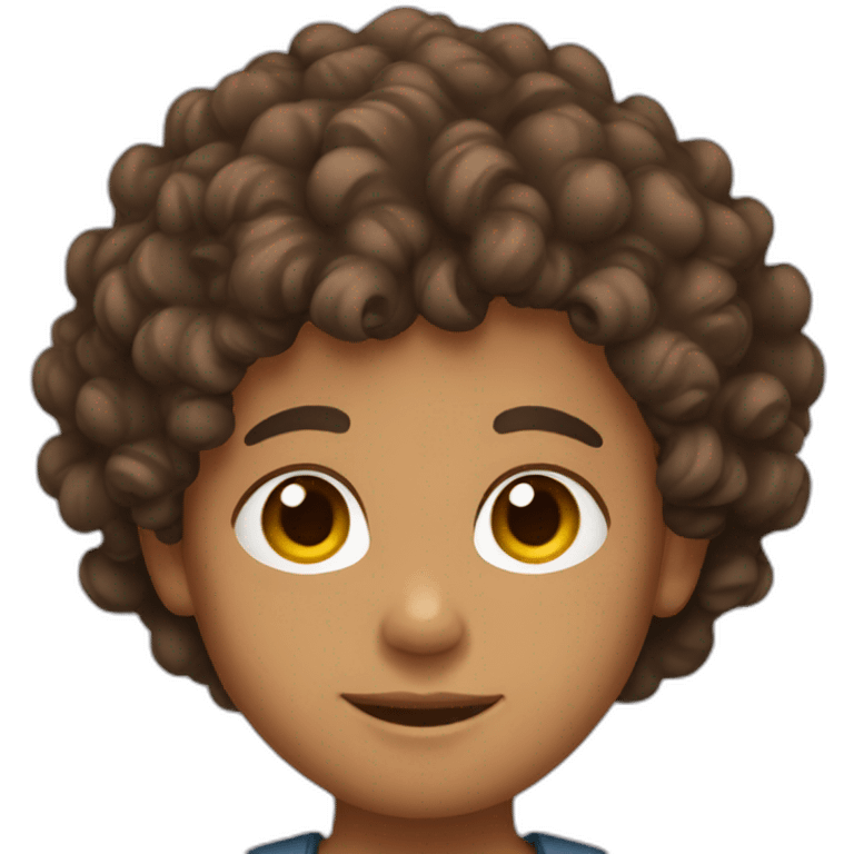 Lightskin boy with curly brown hair emoji