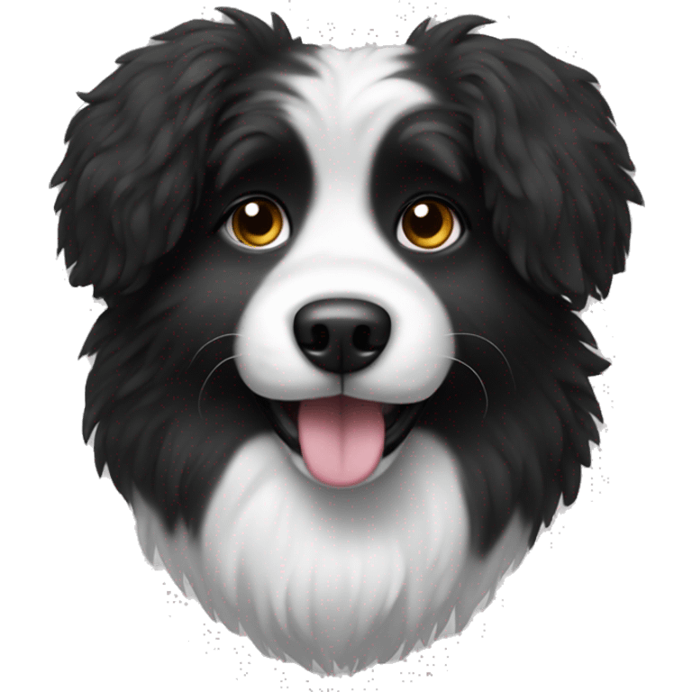 Black and white fluffy dog emoji