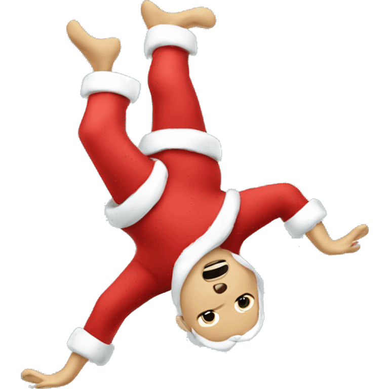 Santa doing cartwheel emoji