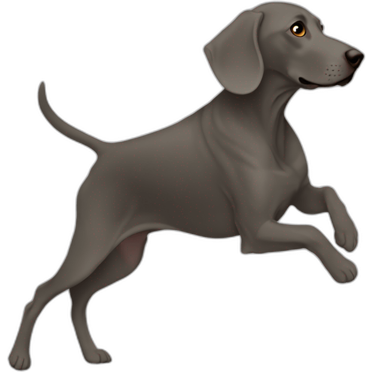 weimaraner silhouet run emoji