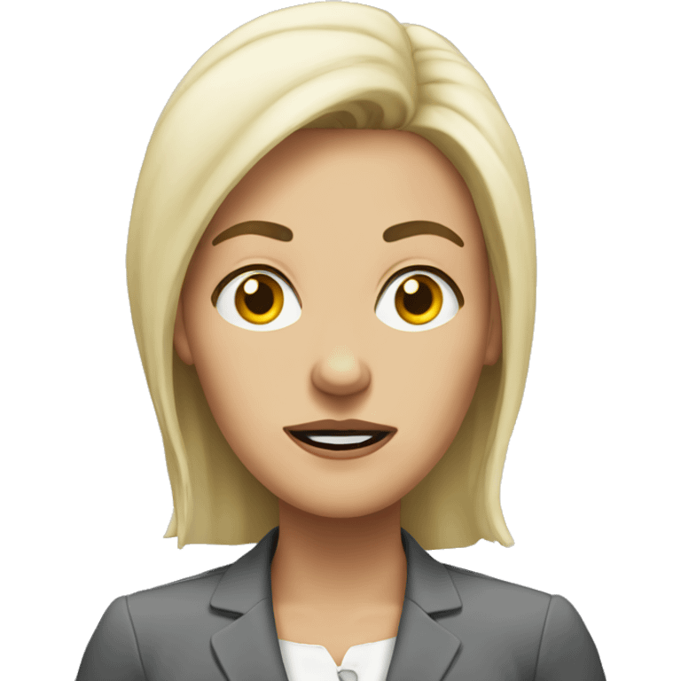 White lady mad in the office emoji