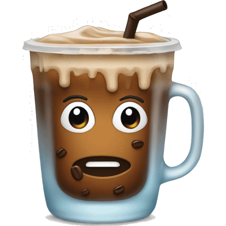 An iced coffee emoji