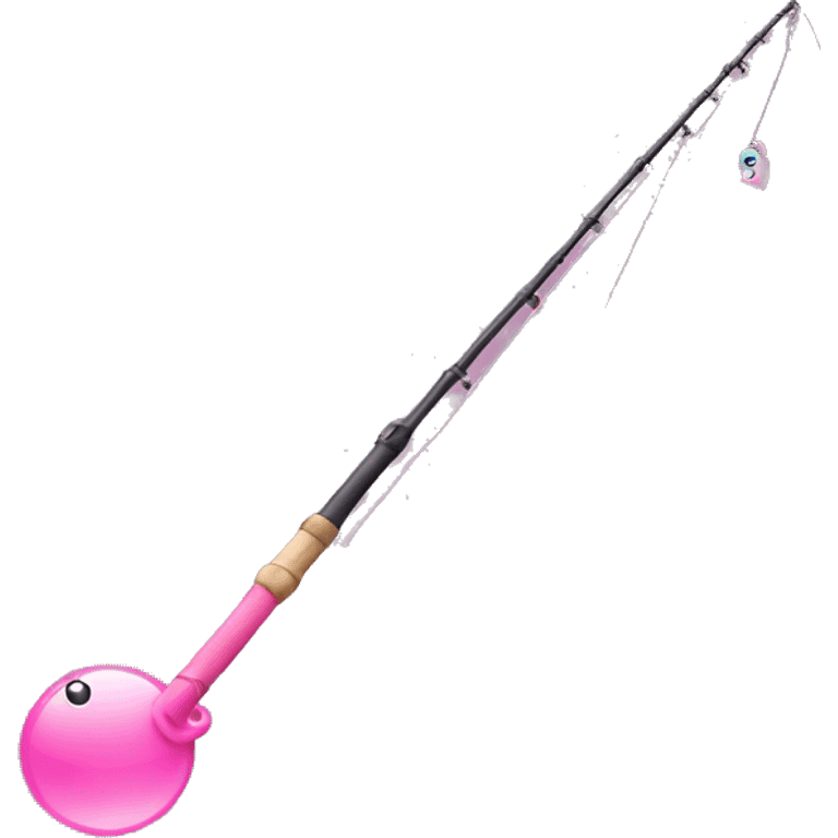 Pink fishing pole emoji