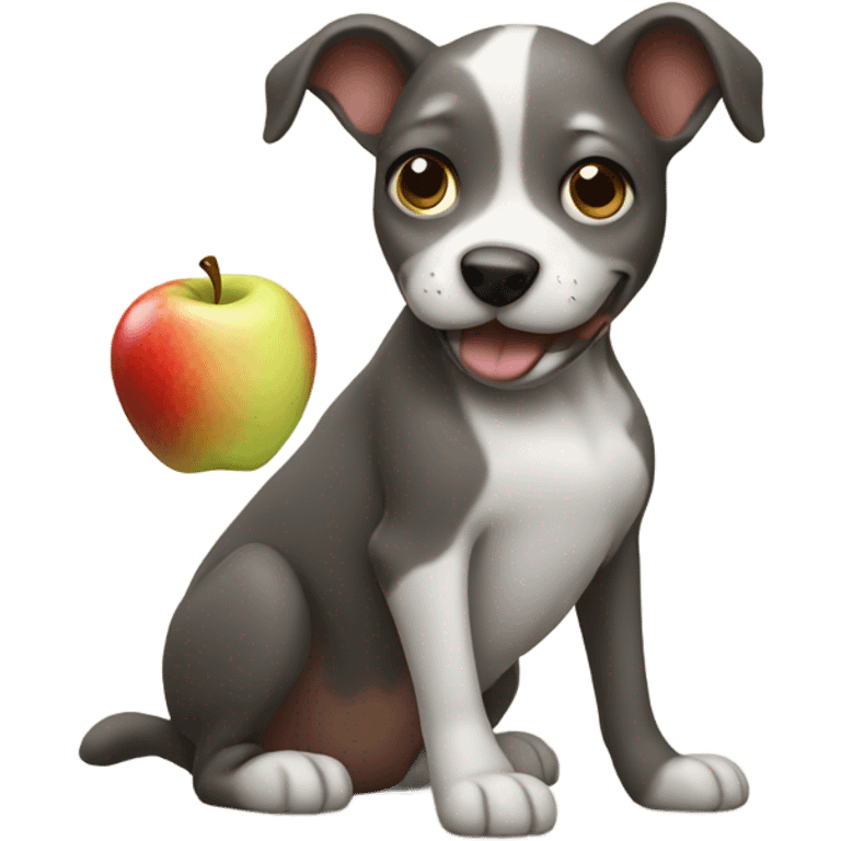 Dog eating an apple emoji