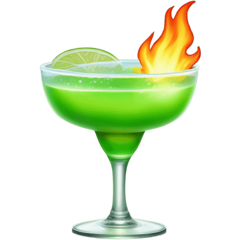 Margarita made with fire emoji