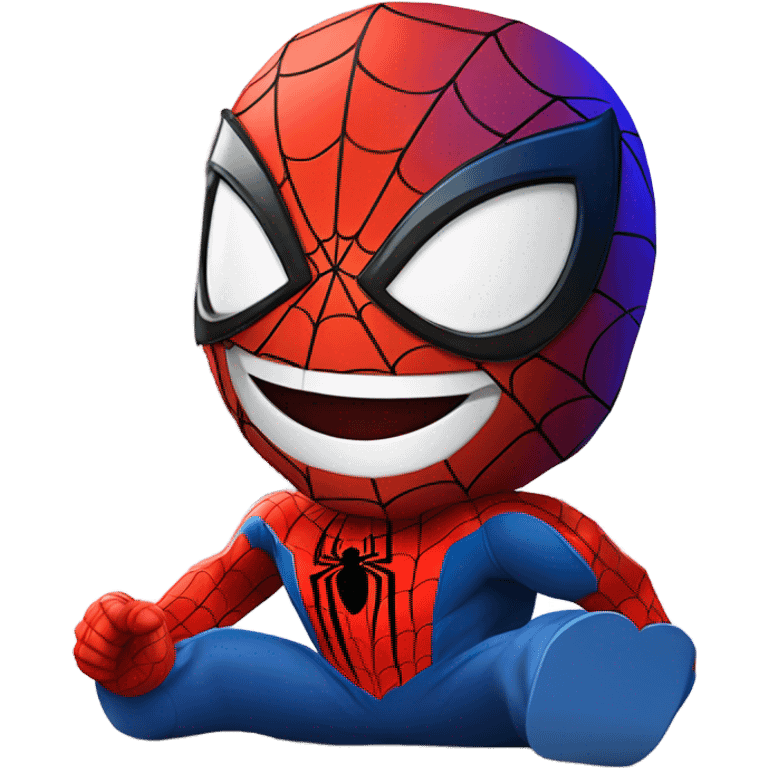 Spider-Man rolling over and laughing emoji