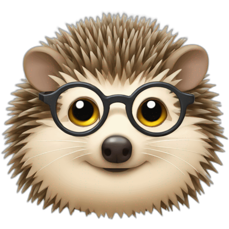 hedgehog with glasses  emoji