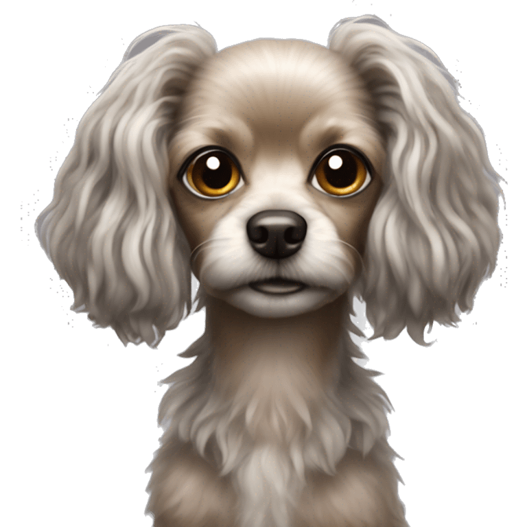  Wire hair poodle  chihuahua with long hair and pointy ears emoji