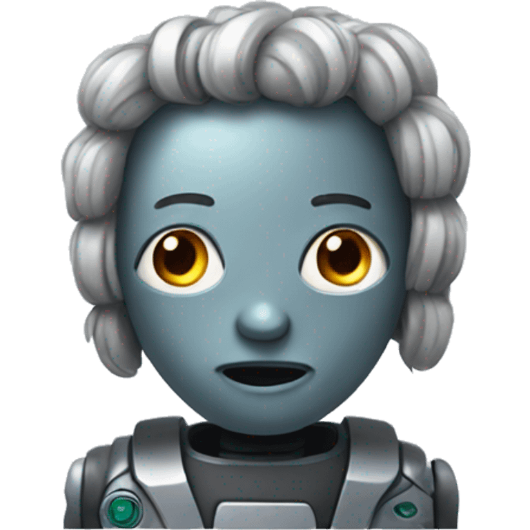 Robot with hair emoji