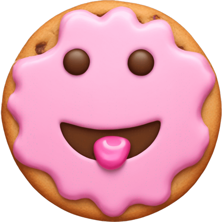 Cookie with pink frosting  emoji