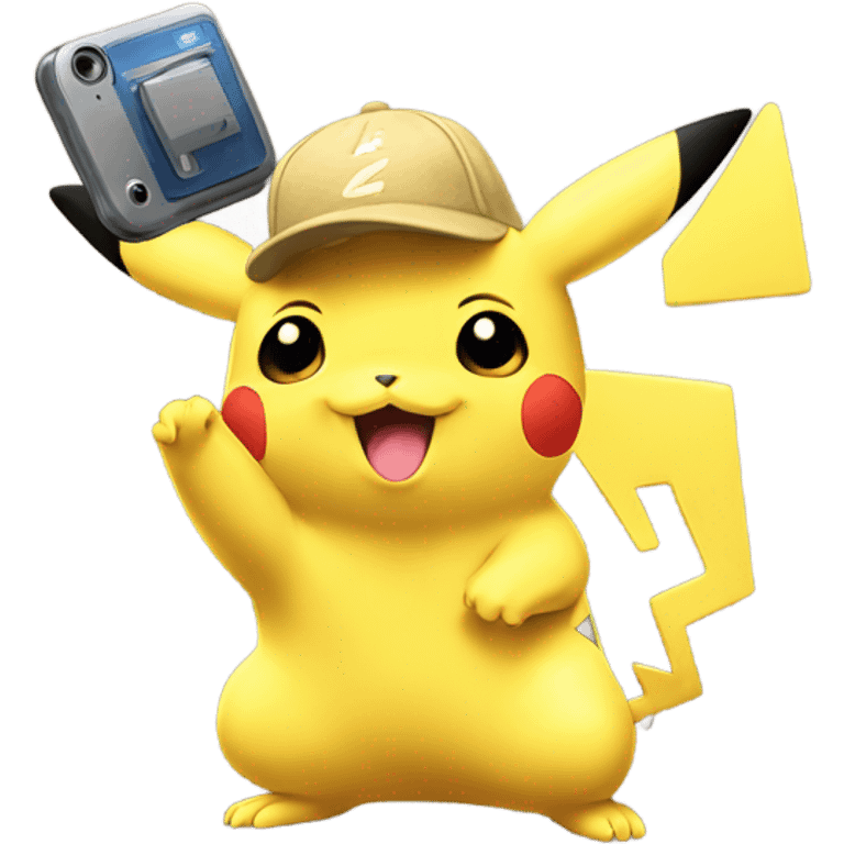 pikatchu with an iphone emoji