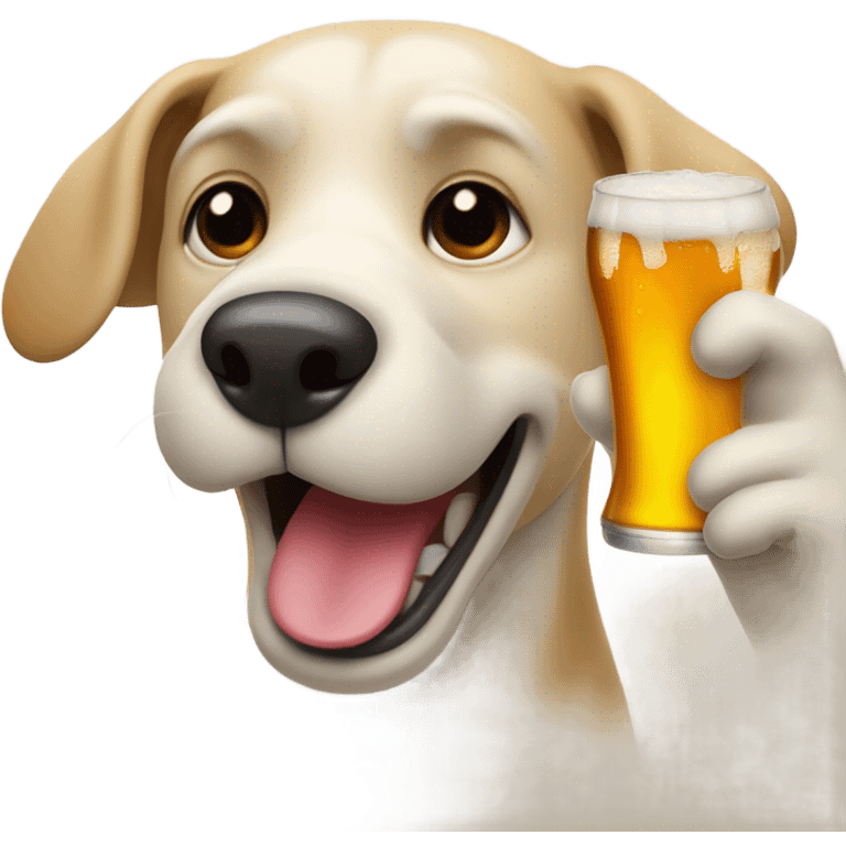 Dog drinking beer emoji