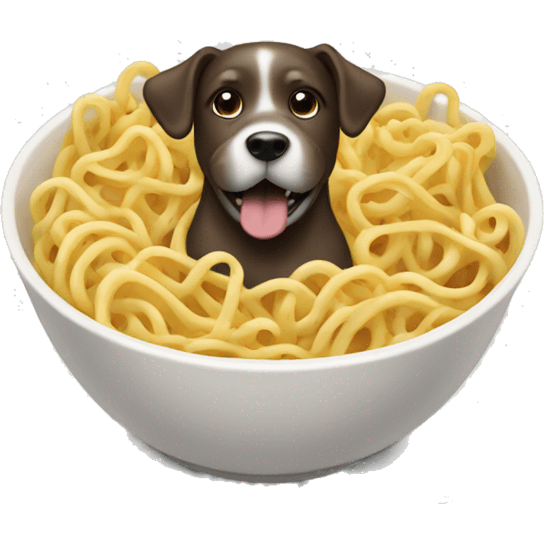 dog eating noodles emoji