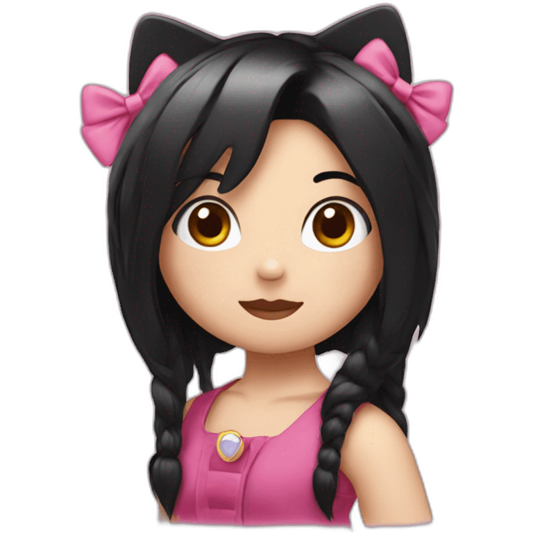 Hello kitty with straight black hair  emoji