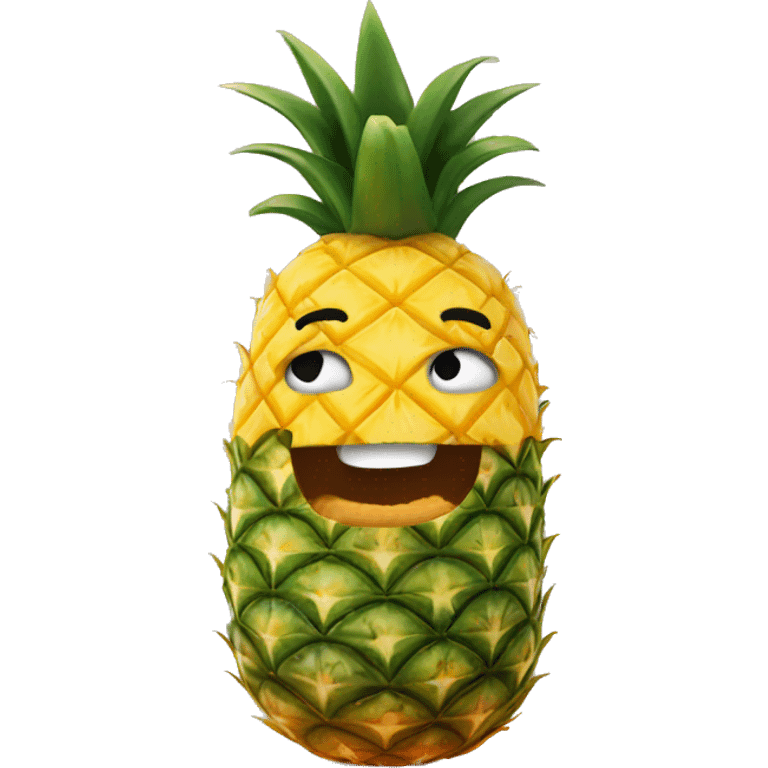 Pineapple with face emoji