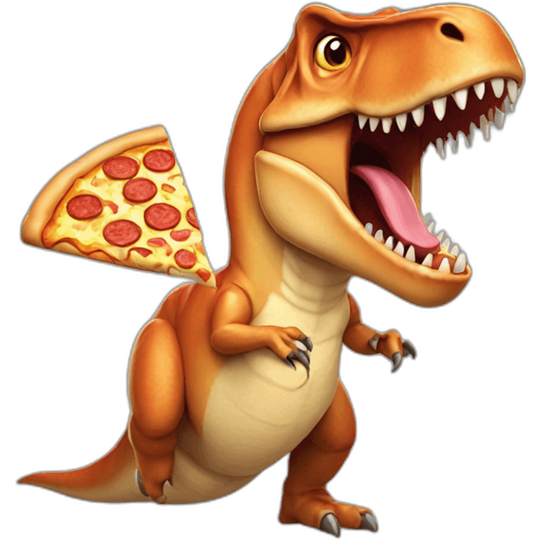 t-rex eating a pizza emoji