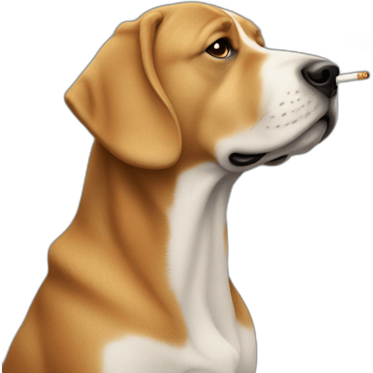 Un chien qui fume une cigarette emoji