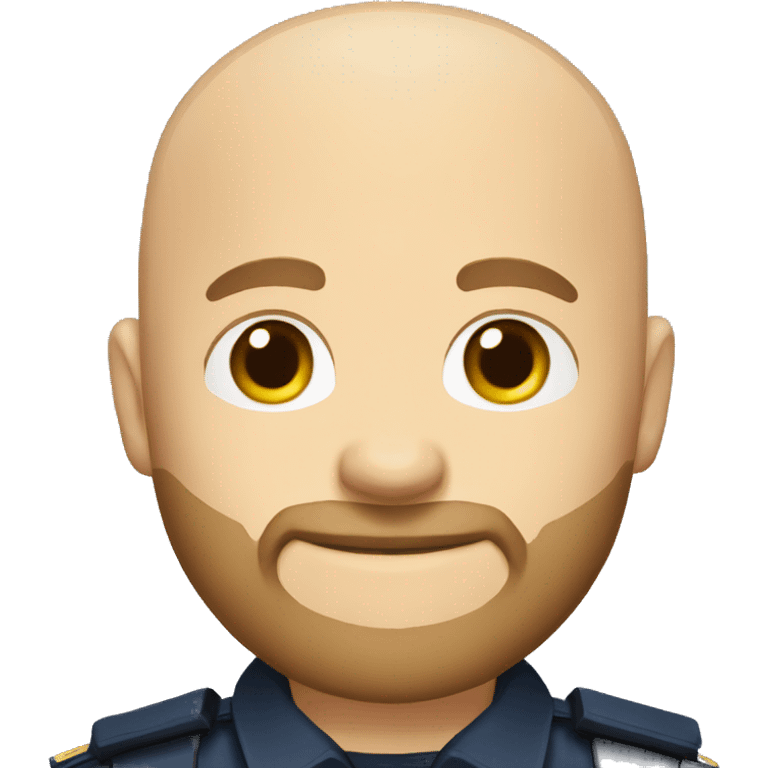 Bald Caucasian man with light brown beard in police uniform  emoji