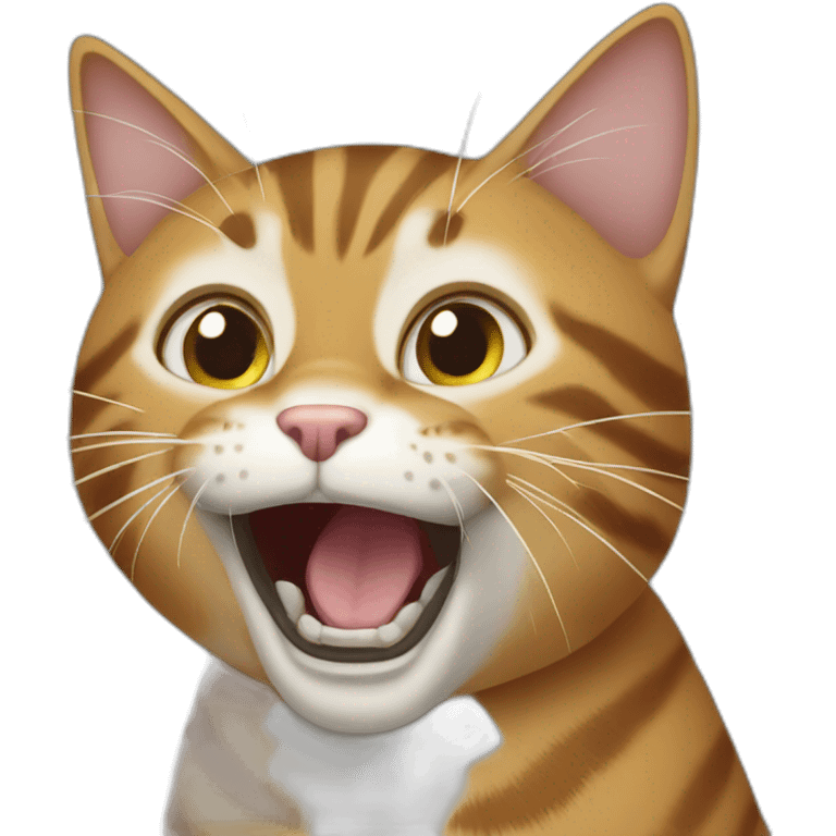 Tabby cat screaming emoji