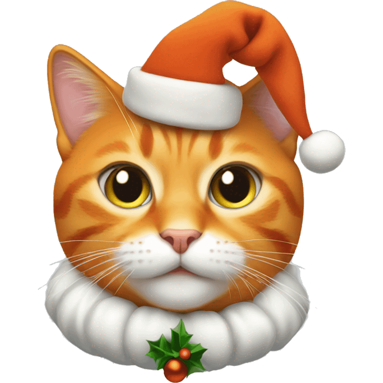 orange cat with christmas costume emoji