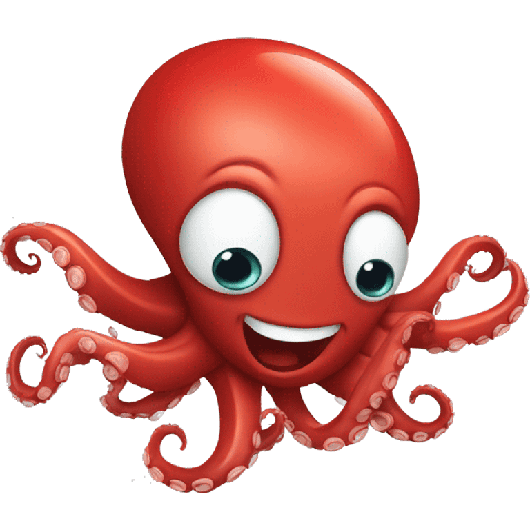 red cartoon octopus excited emoji